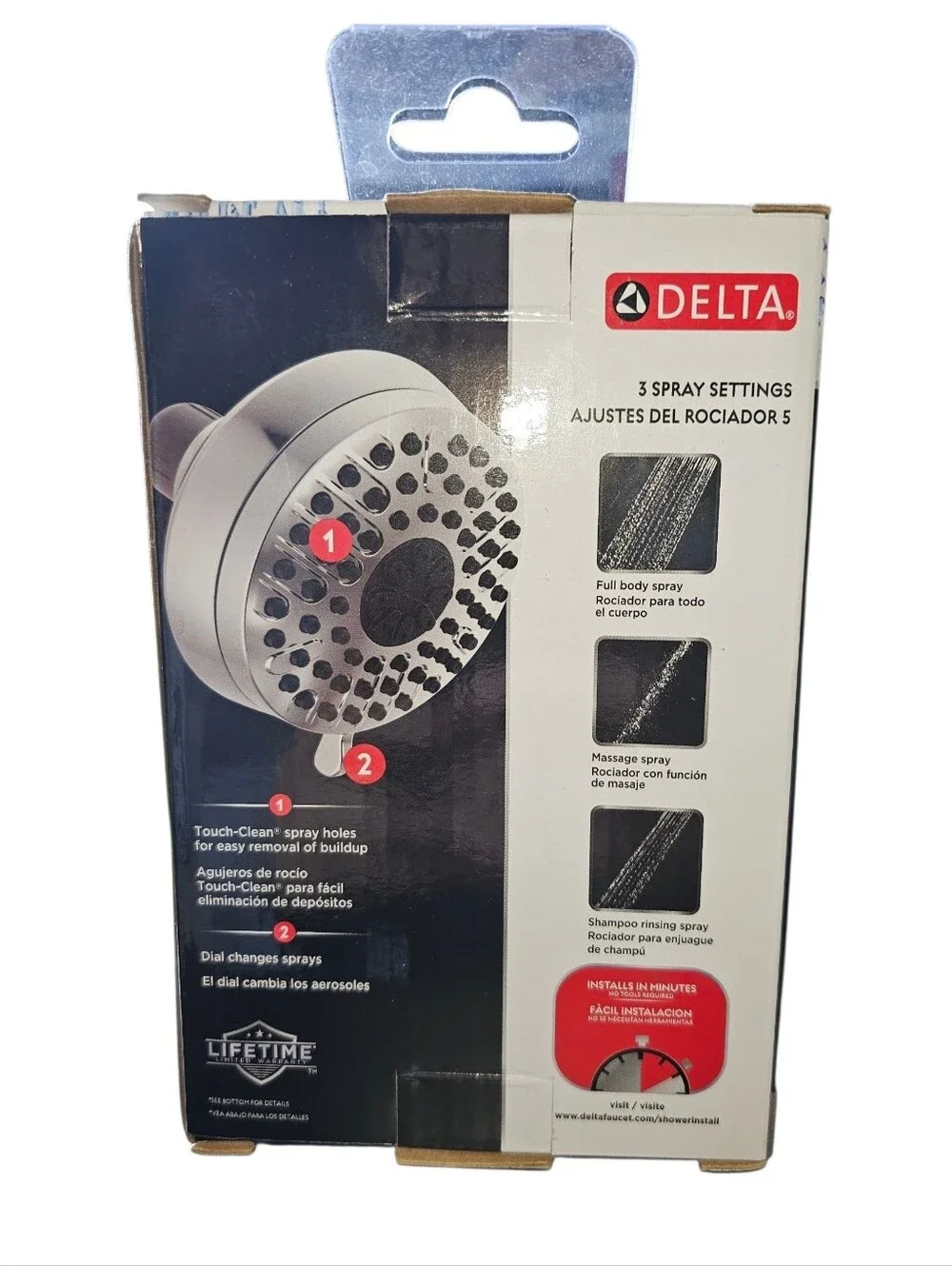 Delta Chrome Multi-Function Shower Head
